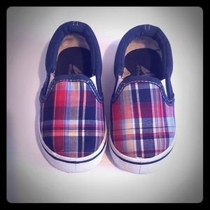 Plaid slide ons